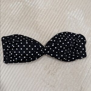 Victoria’s Secret Black and White Polka Dot Bandeau Bikini Top